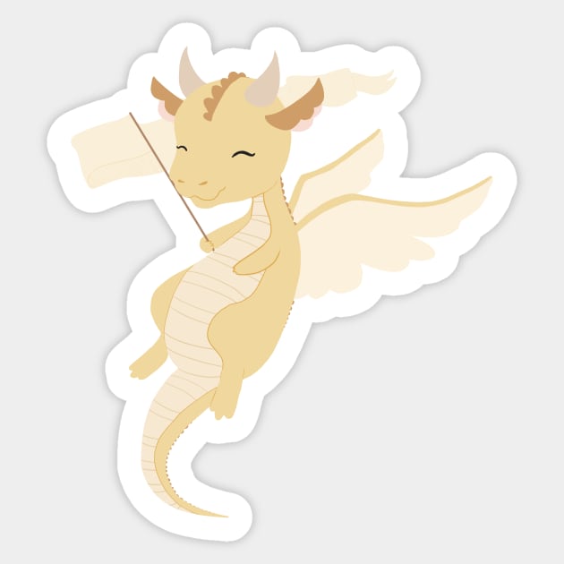 dragon - yellow Sticker by littlemoondance